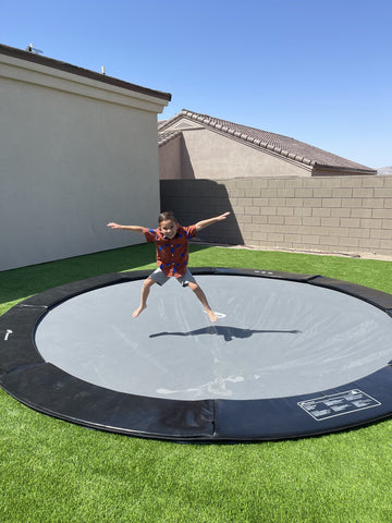 Image of Akrobat 14ft Round Primus Flat In-Ground Trampoline