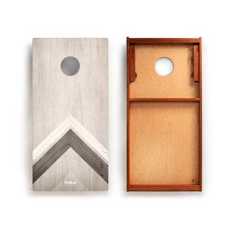 Image of Elakai Silver Chevron Mahogany Pathfinder Cornhole Boards
