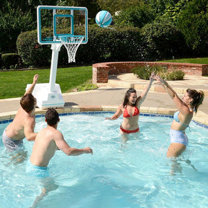 Dunn Rite Splash & Slam Clear Pool Basketball Hoop Set