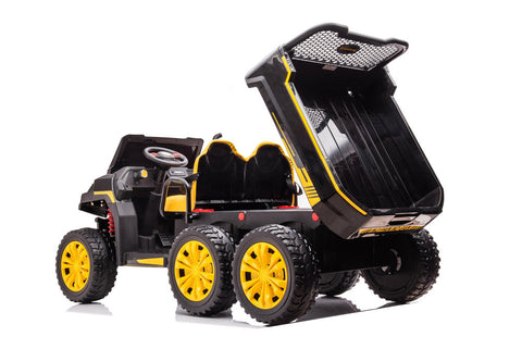 Image of Freddo 24v 6 Wheeler Tractor Trailer Electric Go Kart w/ Dump Cart