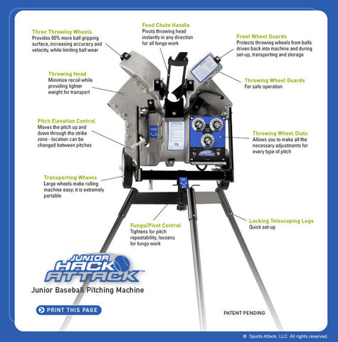 Image of Junior Hack Attack Baseball Pitching Machine