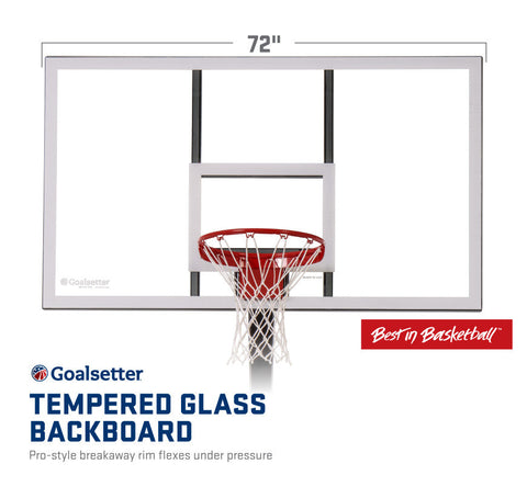 Image of Launch Pro Series 72" In-Ground Basketball Hoop - Glass Backboard